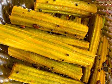 Murungakkai Curry (Drumstick Curry) - Dry – GirijaPaati Style South Indian traditional vegetarian recipes from an Indian grandmother's kitchen www.girijapaati.com