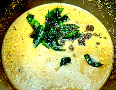 Kurukku Kalan - kerala yoghurt coconut curry recipe - girijapaati - palakkad - kalpathi - girija paati cooks - grandmother's recipes - Onam recipes - onam sadya