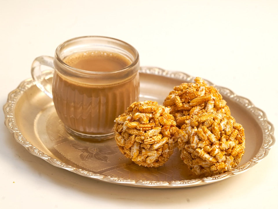 Nel Pori Urundai (Paddy Puffed Rice Jaggery Laddu)